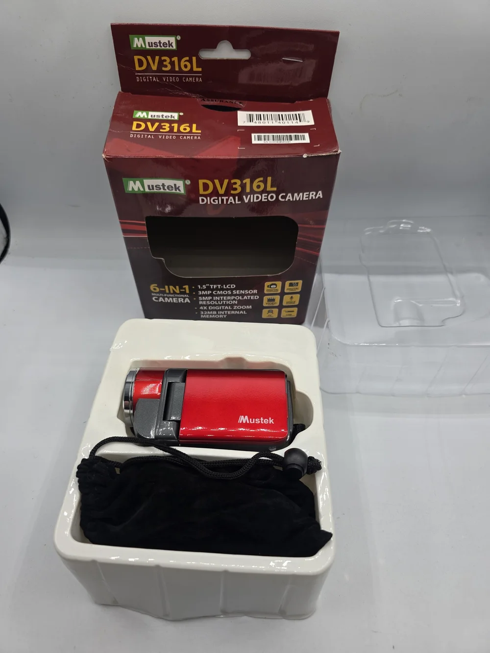 Mustex DV316L Digital Video Camera - Red
